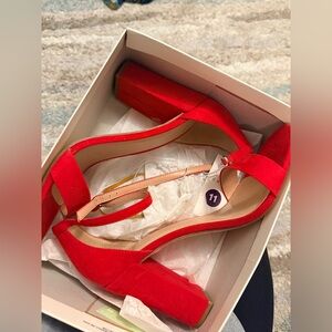 NWT Red Block Heel
